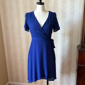 Lulu's Royal Blue Mini Wrap Dress